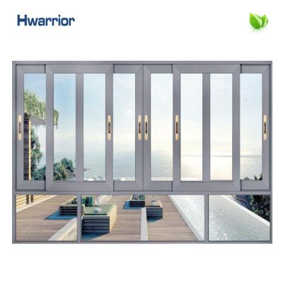 China Hwarrior Auto Long Life Use Aluminum Windows And Doors High Quality Manufacturing Sliding Glass Windows Guangzhou Manufacturer for sale