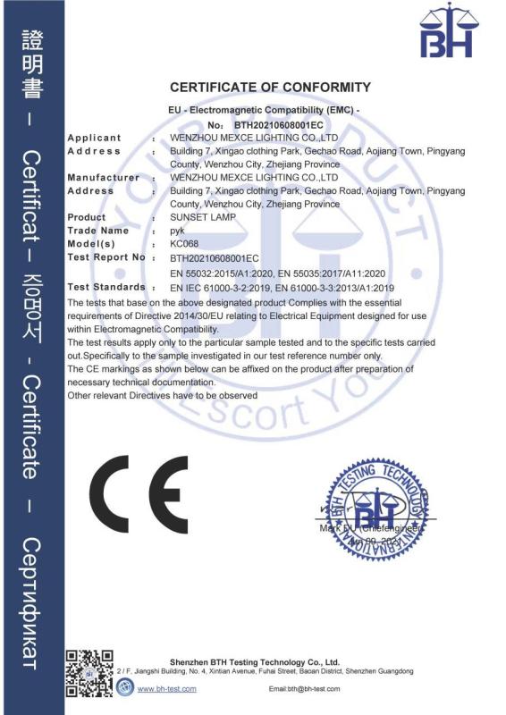 CE - Wenzhou Mexce Lighting Appliance Co., Ltd.