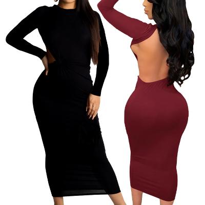 China New Arrival Breathable Bodycon Ladies Casual Dresses Women One Shoulder Off Girl Dress Women Wholesale Clothing for sale