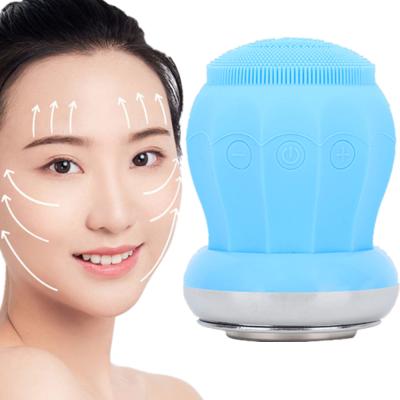 China IFINE Beauty Silicone Brush Heating Face DEEP CLEANING Facial Cleansing Massager Exfoliating Face Brush for sale