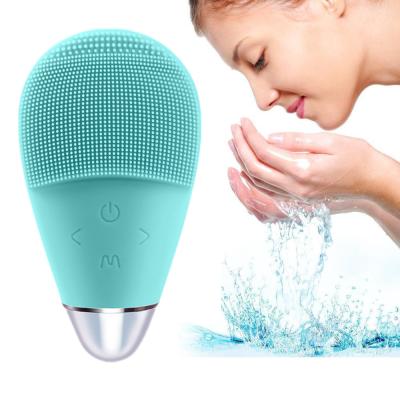 China For Home Use Silicone Facial Remover Ultrasonic Vibrating USB Rechargeable Facial Cleansing Brush For Women Men for sale