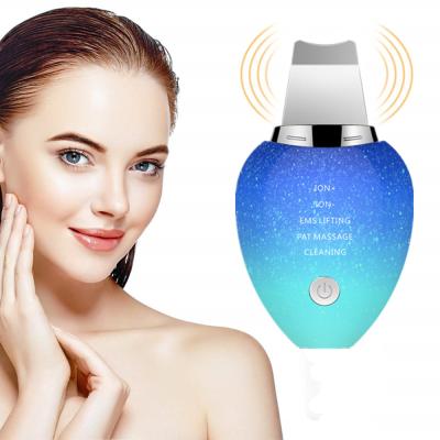 China Portable Blackhead Remover Spatula Personal Care Beauty Personal Care Face Skin Ultrasonic Facial Scrubber For Deep Cleansing for sale