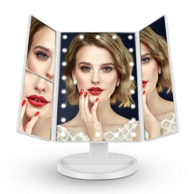 China IFINEbeauty Foldable 21pcs Lighted Desktop Mini 180 Degree Rotating Cosmetic Bulbs Led Makeup Mirror for sale