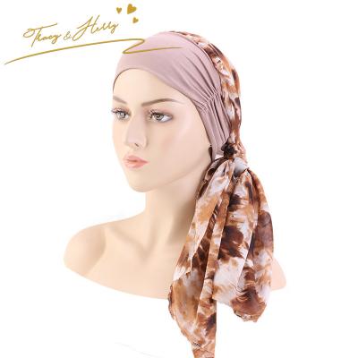 China DecorateÂ   Herry Modal Cotton Chiffon Flame Scarf Flame Scarf Herry Wide Brimmed Tracy Pirate Hat Ethnic Muslim Hat For Women Turban for sale