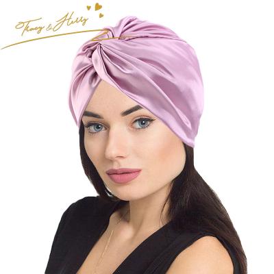 China DecorateÂ   Tracy&Herry 2022 New Double Layer Silk Hat Twist Hat Muslim Hijab Chemo Hat Chemotherapy Hat Cross Scarves Satin Turban Hat for sale