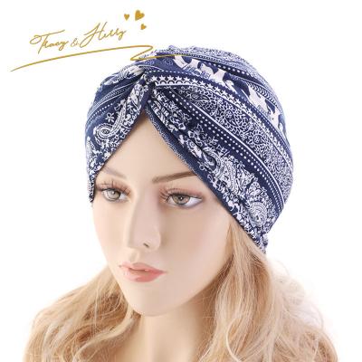 China DecorateÂ   Tracy&Herry Style Winter Hat Satin Lining Chemotherapy Muslim Night Hat The New Double Layer Lady Elegant Warm Hair Bonnet for sale