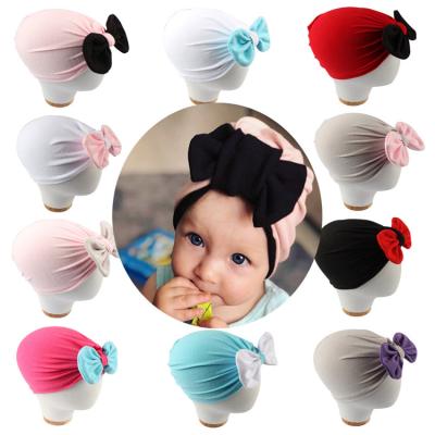 China Cute Soft Head Wrap Velvet Hair Decoration Velvet Headband Turban Multicolor Baby Turban With Bow for sale