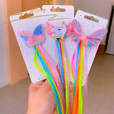 China The Tracy and Herry Decoration 2022 New Chic Princess Braid Wig Hair Accessories Girls Sweet Colorful Band Rainbow Hair Ropes for sale