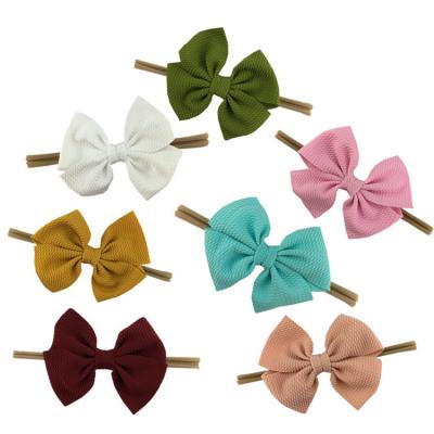 China Soft Headband Fashion Bow Girl Nylon Cloth Classic Kids Hair Accessories Baby Friendly Material 20 Colors for sale