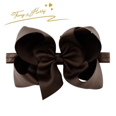 China 2021 Tracy and Herry fashion extra large curly bow hot selling elastic headband for sale