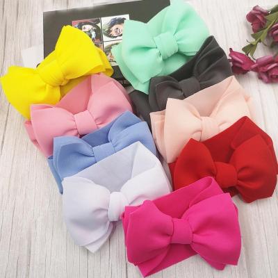 China 20 Colors Hot Cotton Newborn Soft Baby Hairband Big Sales Promotion Baby Hair Decoration Bow Hair Band for sale