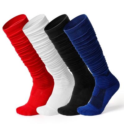 China QUICK DRY soccer football bangs crack! crack! Extra Long Padded Cotton High Compression Knee Socks for sale