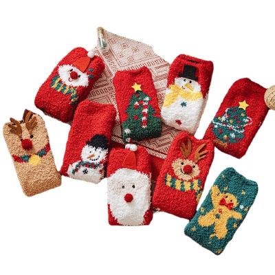 China Cotton Fuzzy Christmas Women Socks Santa Claus Soft Comfortable Thick Towel Christmas Women Socks Maker for sale