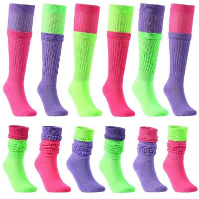 China Cotton new arrivals patchwork color bubble suitable for men's women's knee socks autumn and winter slouch socks for sale