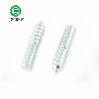 China Stainless Steel Double Head Threaded Hanger Bolt Screw ROHS Blue Zinc 20mm for sale