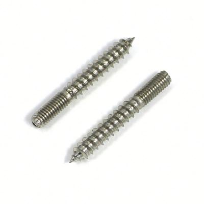 China No Double Head Carbon Steel Headless End Threaded Wood Screws for sale