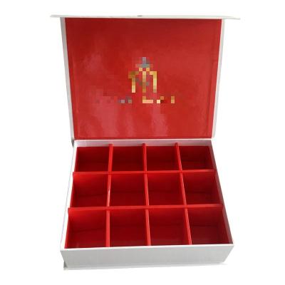 China Handmade custom rigid box with separation for 12 bath bombs for sale