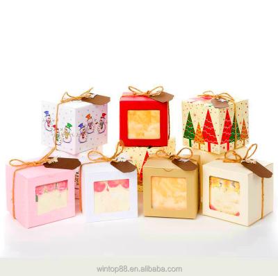 China Recyclable Paper Gift Box Different Color And Pattern Fancy Gift Christmas Candy Soap Packaging for sale