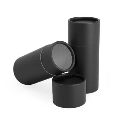 China Recycled Materials Tubes Cylinder Custom Black Paper Packaging With UV Spot for sale