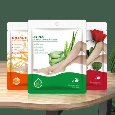 China Private Label Foot Skin Care Foot Masks Wholesale Natural Rose Aloe Vrea Vitamin C Hydrating Foot Mask Sheet en venta