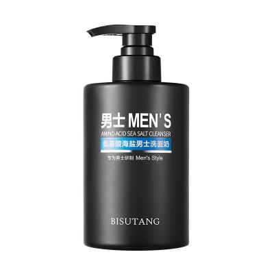 China BISUTANG Men Face Wash Raw Matrails Organic Amino Acid Sea Salt Cleanser Foaming Face Wash Cleanser for sale