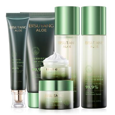 China BISUTANG Organic Plant Repair Pimples Acne Treatment Moisturizing Whitening Korean Vegan Aloe Vera Facial Set Natural Skin Care en venta