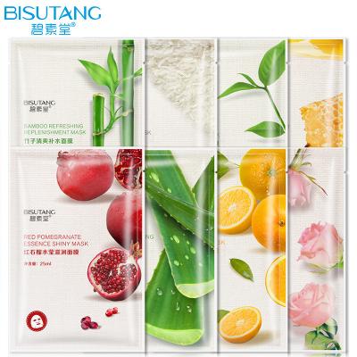 Κίνα BISUTANG Natural Fruit Aloe Rose Custom Logo Beauty Cosmetic Collagen Skin Care Full Facial Masks Sheet Wholesale Silk Face Mask προς πώληση