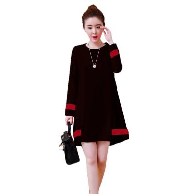 China Factory Anti-Static 5XL Plus Spring Autumn Clothing Round Neck Long Size Women's Dress Fashion Retro Sheath Loose Women Dress Vestidos for sale