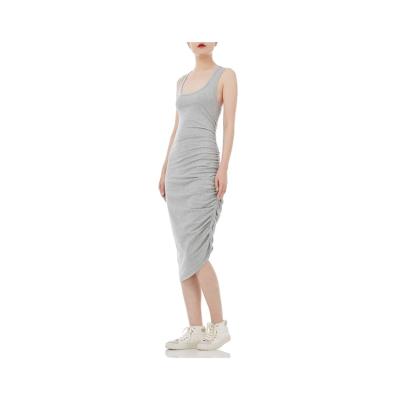 China The Other Gray Daily Round Collar Mid-Waisted Tank Summer Casual Tube Dress Breathable Tube Dress for sale