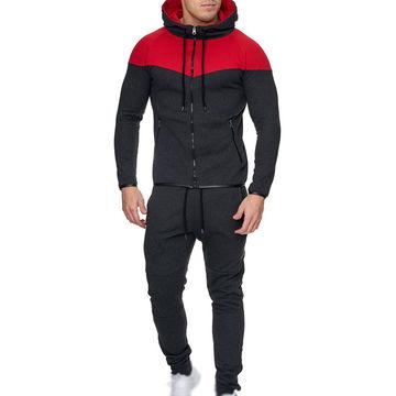 China Anti-wrinkle autumn men sport hoodie tracksuit 2 piece set for men for sale