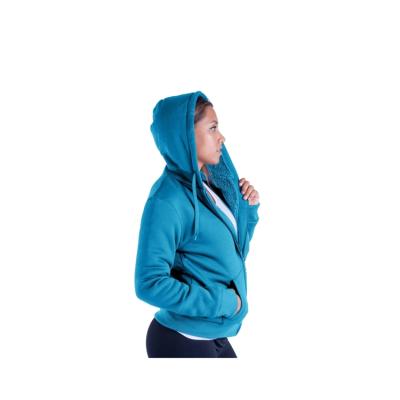 China Custom Made Breathable Fitness Spring Polyester Zipper Pullover Sweatshirt Adult Women Hoodie With Pocket for sale