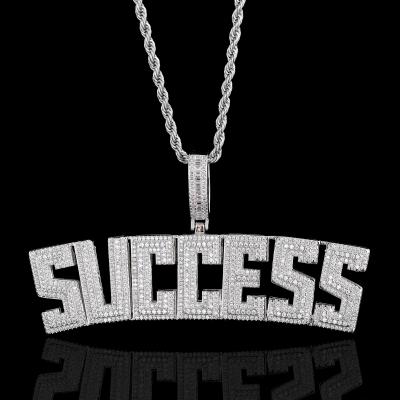 China Factory Supply 925 Silver Custom Hiphop Style Jewelry Letter Hip Hop Pendant Necklace for sale