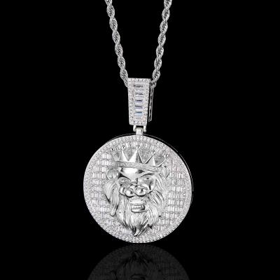 China Wholesale Custom Vintage Zircon Hiphop Necklace Jewelry Pendant for sale