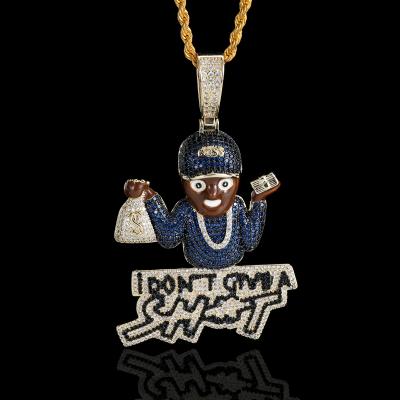 China Hiphop jewelry hiphop fashion new big custom size CZ iced out pendant for sale