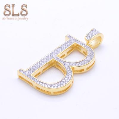 China Hiphop quality guaranteed 925 sterling silver newest style boy and girl dropshipping letter B pendant for sale