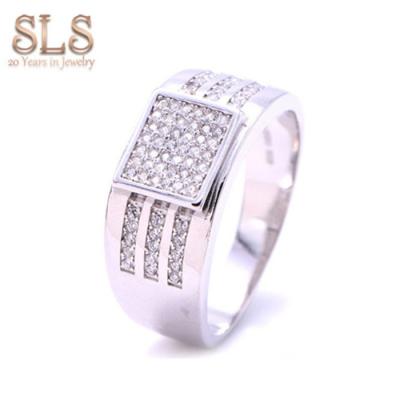 China New Fashionable Design 925 Gold 925 Sterling Silver Hip Hop Sterling Silver Spinner Diamond Men Ring for sale