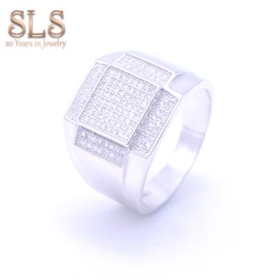 China Other 2021 New Style Sterling Silver Custom 925 Pave Diamond Ring Designs Men for sale