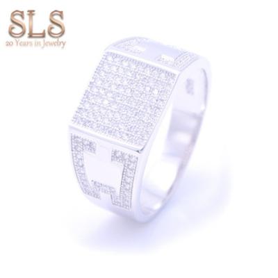 China Guangzhou Fashion Jewelry 925 Other Sterling Silver Luxury Ring 22K Gold Ring Dubai Jewelry Hip Hop Ring Men for sale