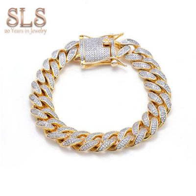 China Trendy Bangle Bracelet American Diamond Jewelery Sterling Silver S925 Models 14K Gold ItalianGold Bracelet For Men for sale