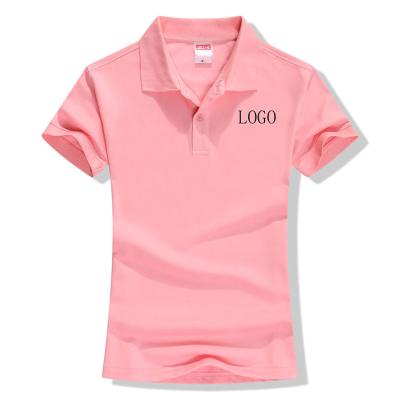 China Anti-wrinkle oem custom 100% cotton short sleeve with logo woman polo t-shirt for sale