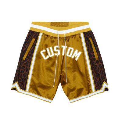 China Anti-Wrinkle Logo Private Label Vintage Mens Custom Made With Zipper Pockets Basketball Silk Shorts for sale