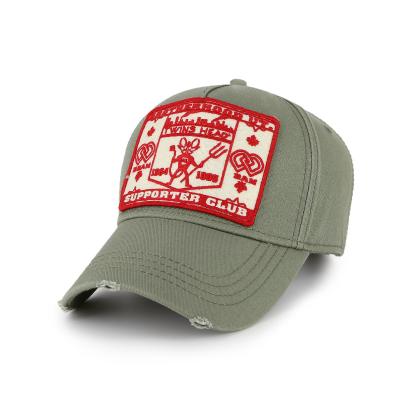 China Wholesale Souvenir COMMON Market Baseball Cap With Big Patch And Broken Visor for sale