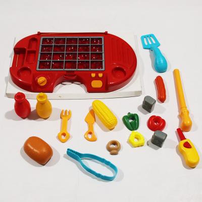 China Pretend Play Toy Set 2022 BBQ Set Children's Toy Kitchen Ove Food Pretend Toaster For Girls Play Sets Pretend Play Toy for sale