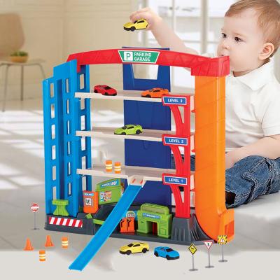 China 2022 New Children's Slot Toy Hot Selling Educational Toy Luminescence Vocalization Adventure Building Parking Lot Educational Game Elevator For Children for sale