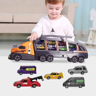 China Pull Back Car Toy Car Hot Sell 1:64 Model Car Toys Kids Race Car Truck Transporter Boys Age 3+ Trucks For Boys Toys for sale