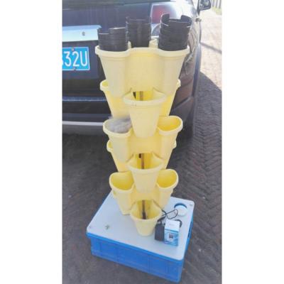 China Modern Wholesale Stackable Plastic Planter Pots Modern Plant Tower Garden for sale