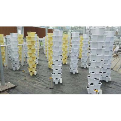 China Modern Hot Selling Plastic Modern Stacking Vertical Flower Pot For Substrate Cultivation for sale