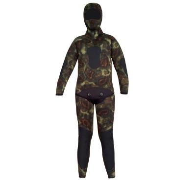 China Custom plus size men sleeving long 2pieces camouflage spandex open cell neoprene wetsuit spearfishing wetsuit wetsuit for sale