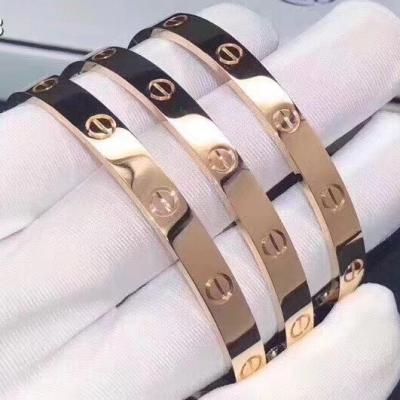 China FASHIONABLE Pure 18K Solid Gold Bangle 6.1mm Width Luxury Designers Brand Jewelry For Women Men Couple Screw LOVE Bangle Bracelet for sale