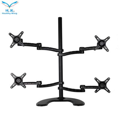 China Metal 14-29 Inch Aluminum Alloy Foldable Laptop TV Stand Adjustable Mount Wall Bracket Tilt 4 Monitor Stand for sale